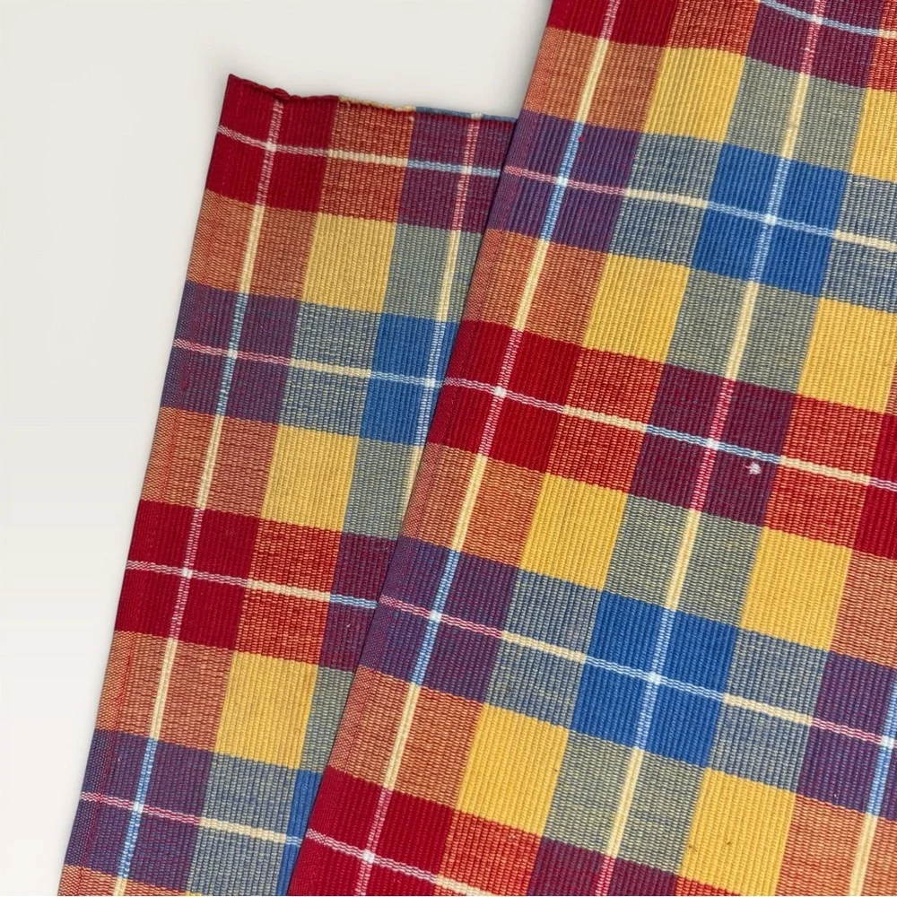 Crate&Barrel Multicolor Plaid Placemats Set of 4 - Picture 2 of 6